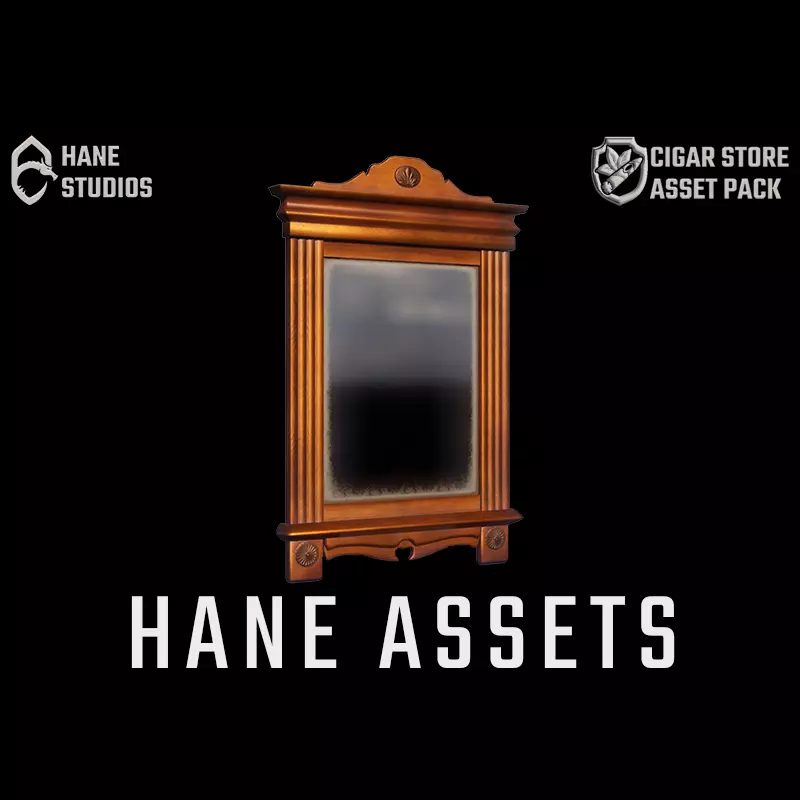 Vintage Mirror 2 - Classic Low-poly 3D model_0