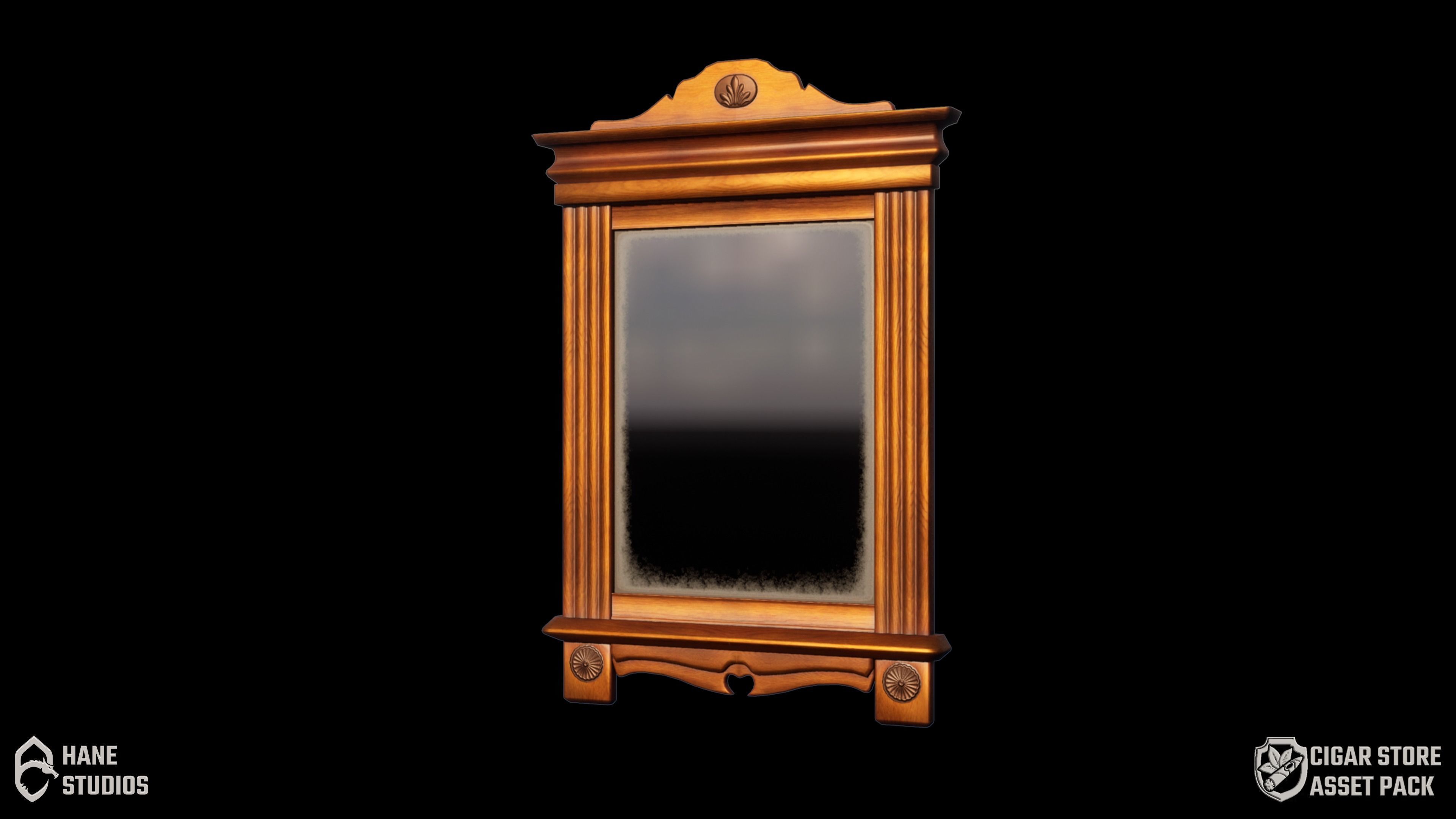 Vintage Mirror 2 - Classic Low-poly 3D model_2