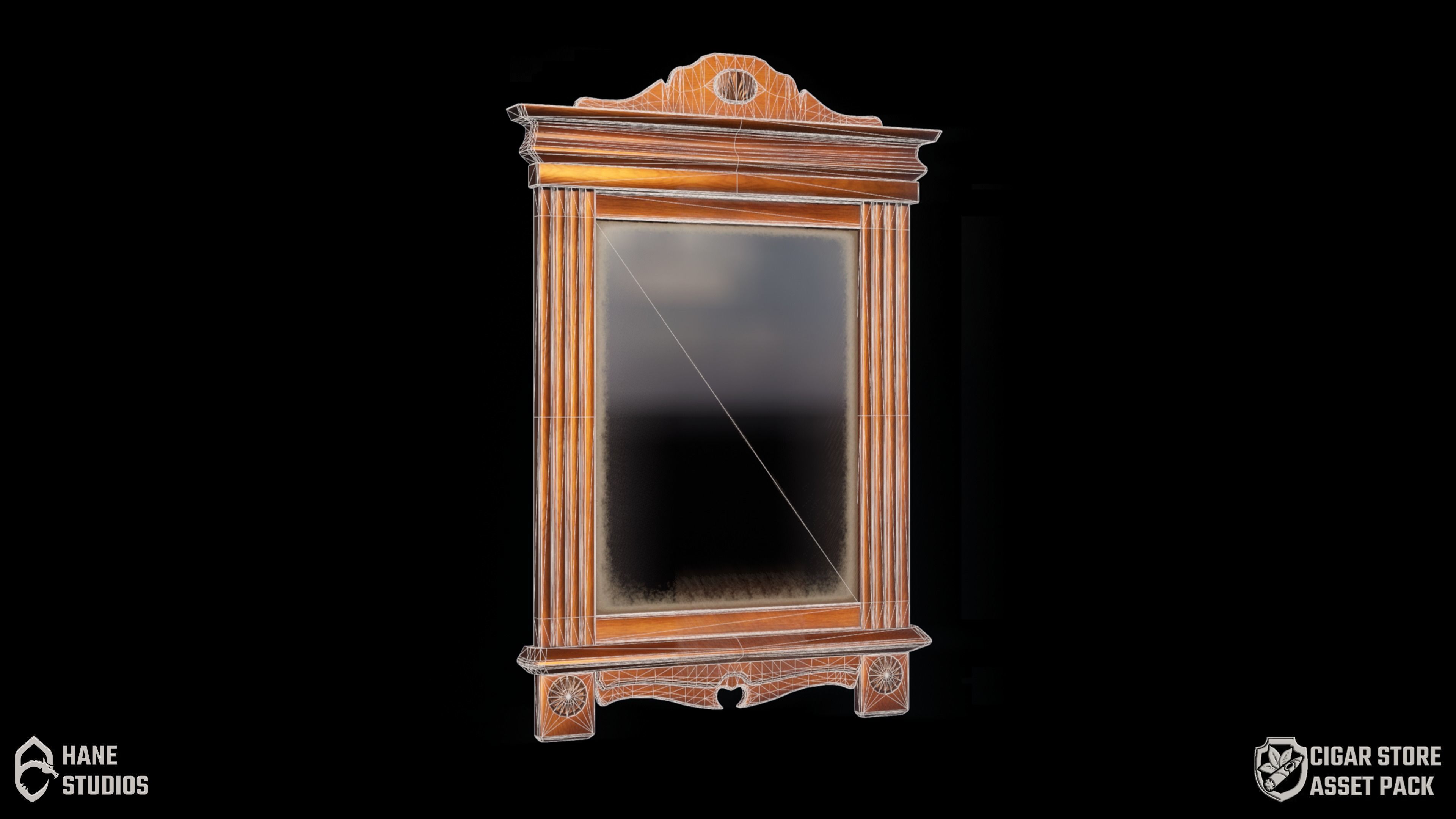Vintage Mirror 2 - Classic Low-poly 3D model_4