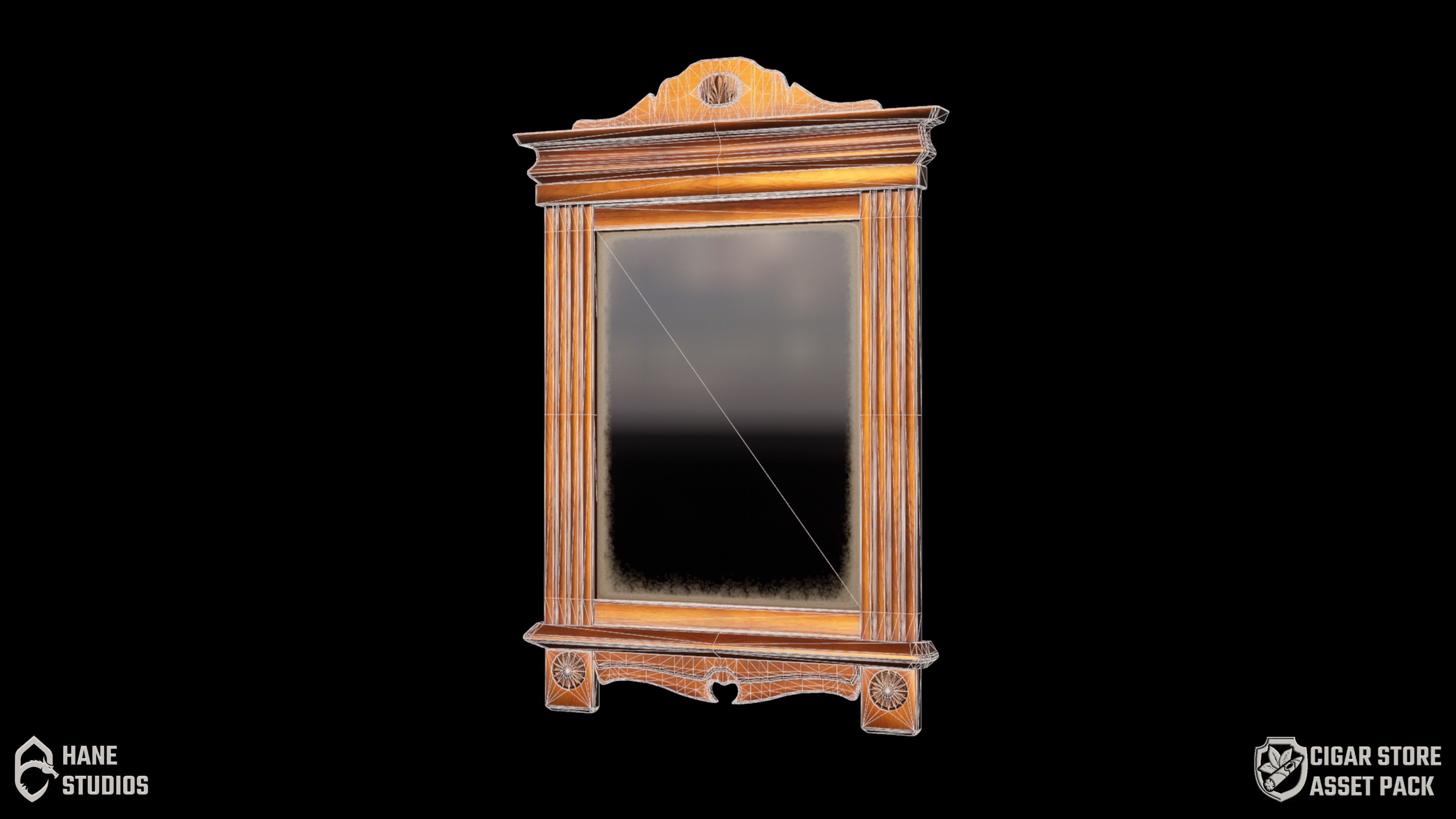 Vintage Mirror 2 - Classic Low-poly 3D model_3