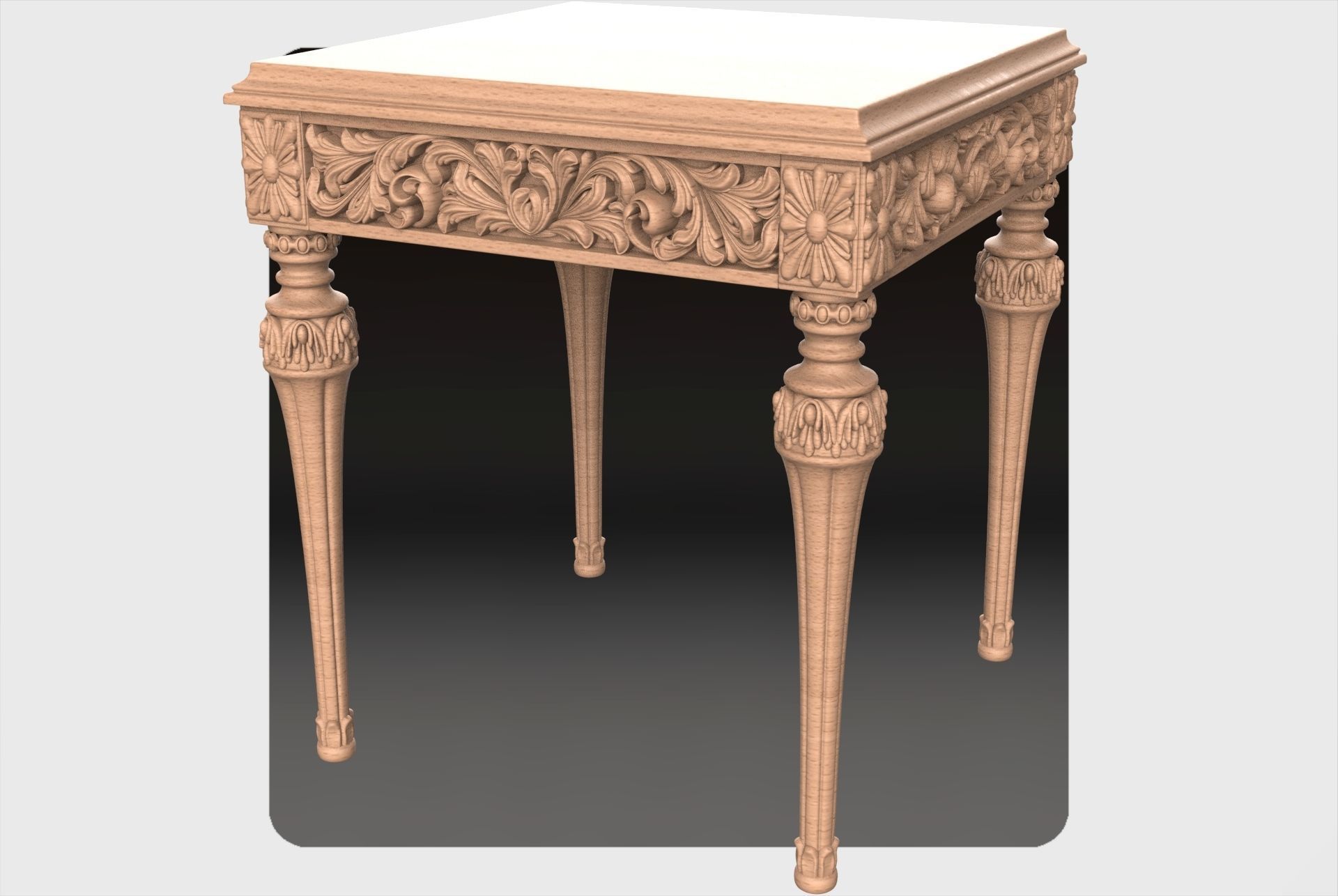Carved coffee table for cnc 1 3D model_1
