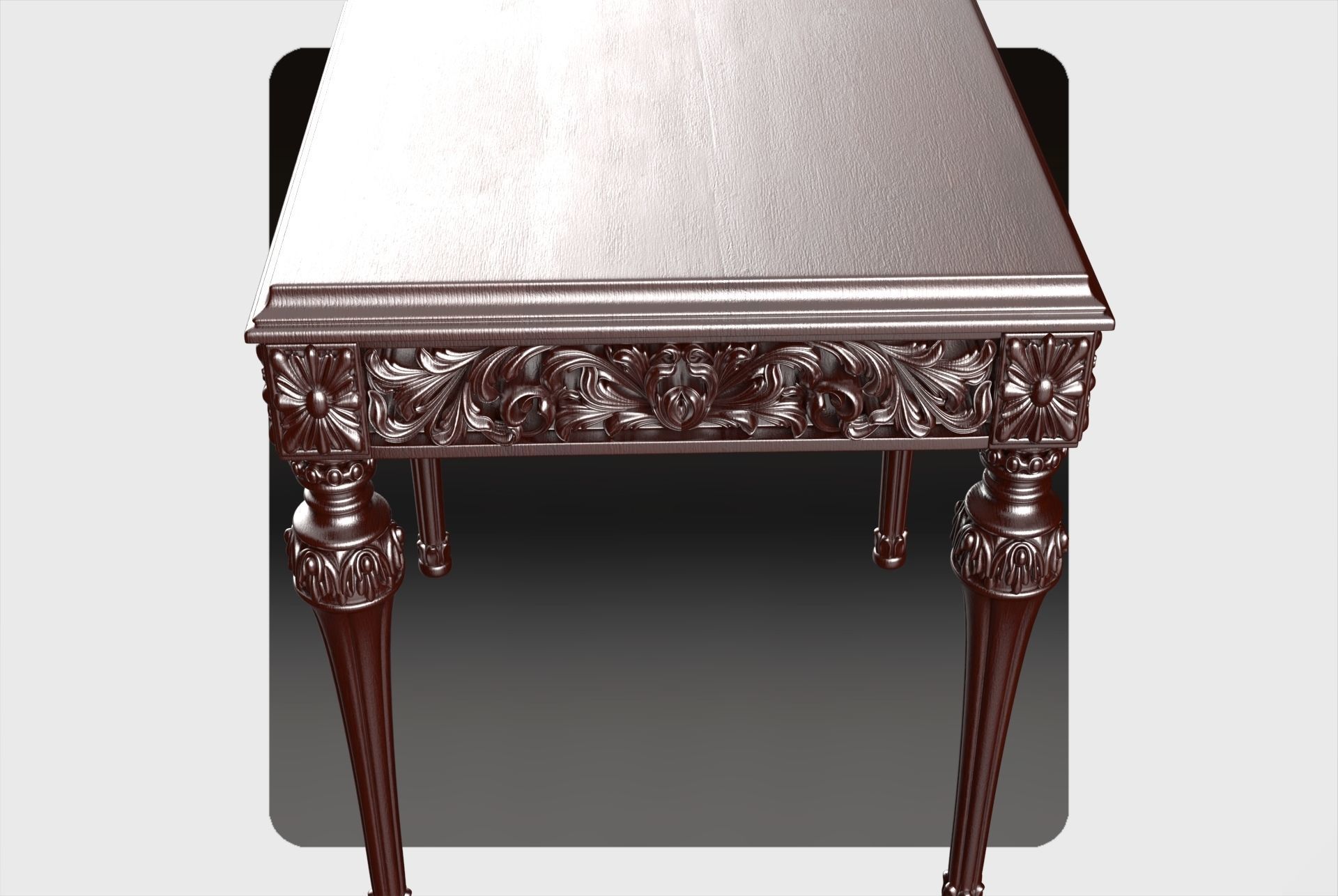 Carved coffee table for cnc 1 3D model_4