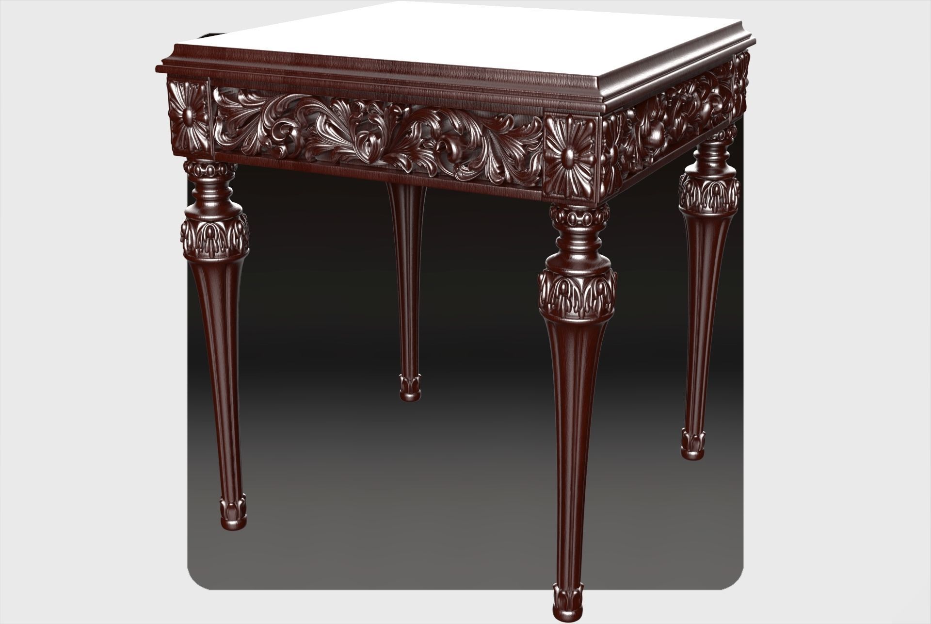 Carved coffee table for cnc 1 3D model_2