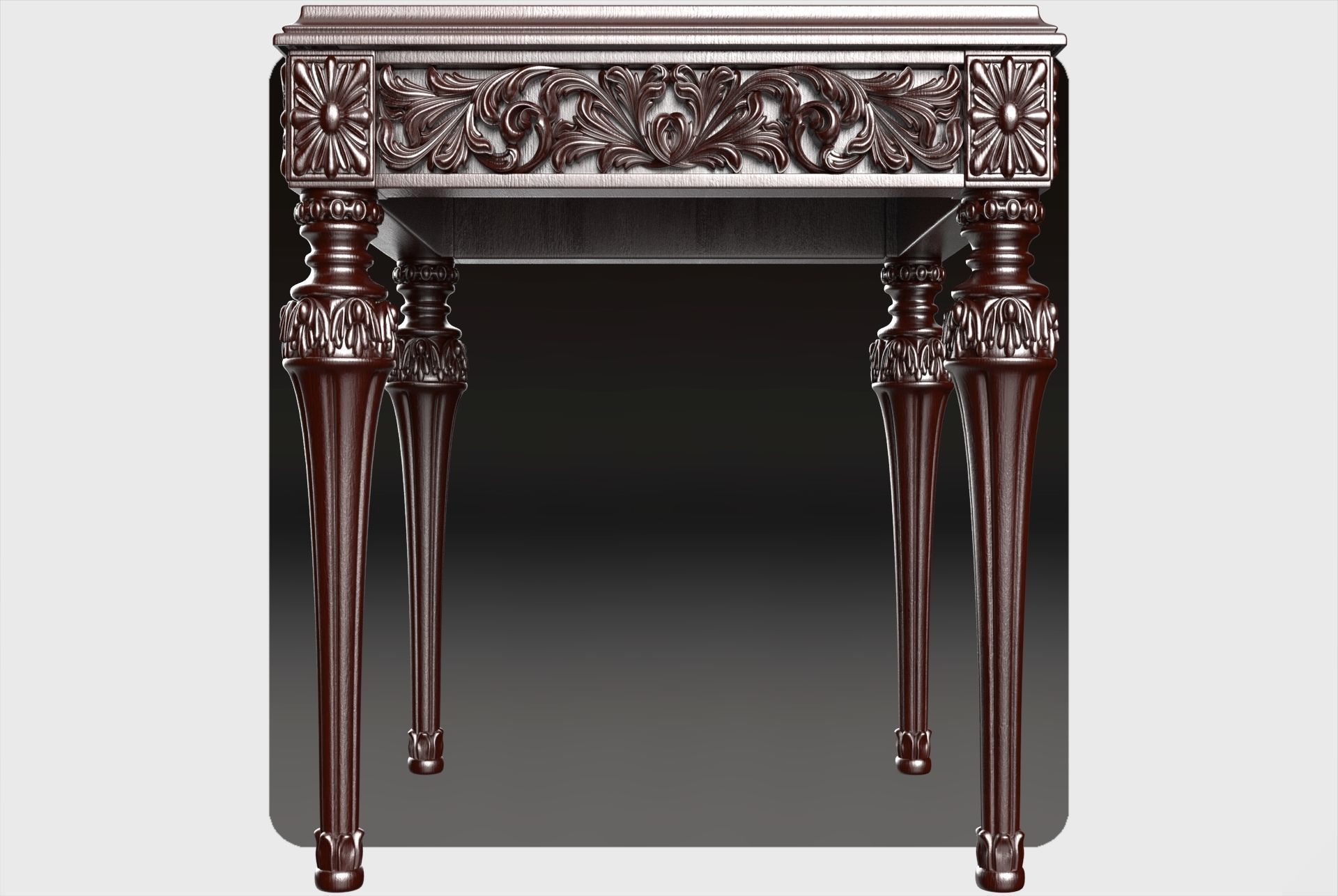 Carved coffee table for cnc 1 3D model_3