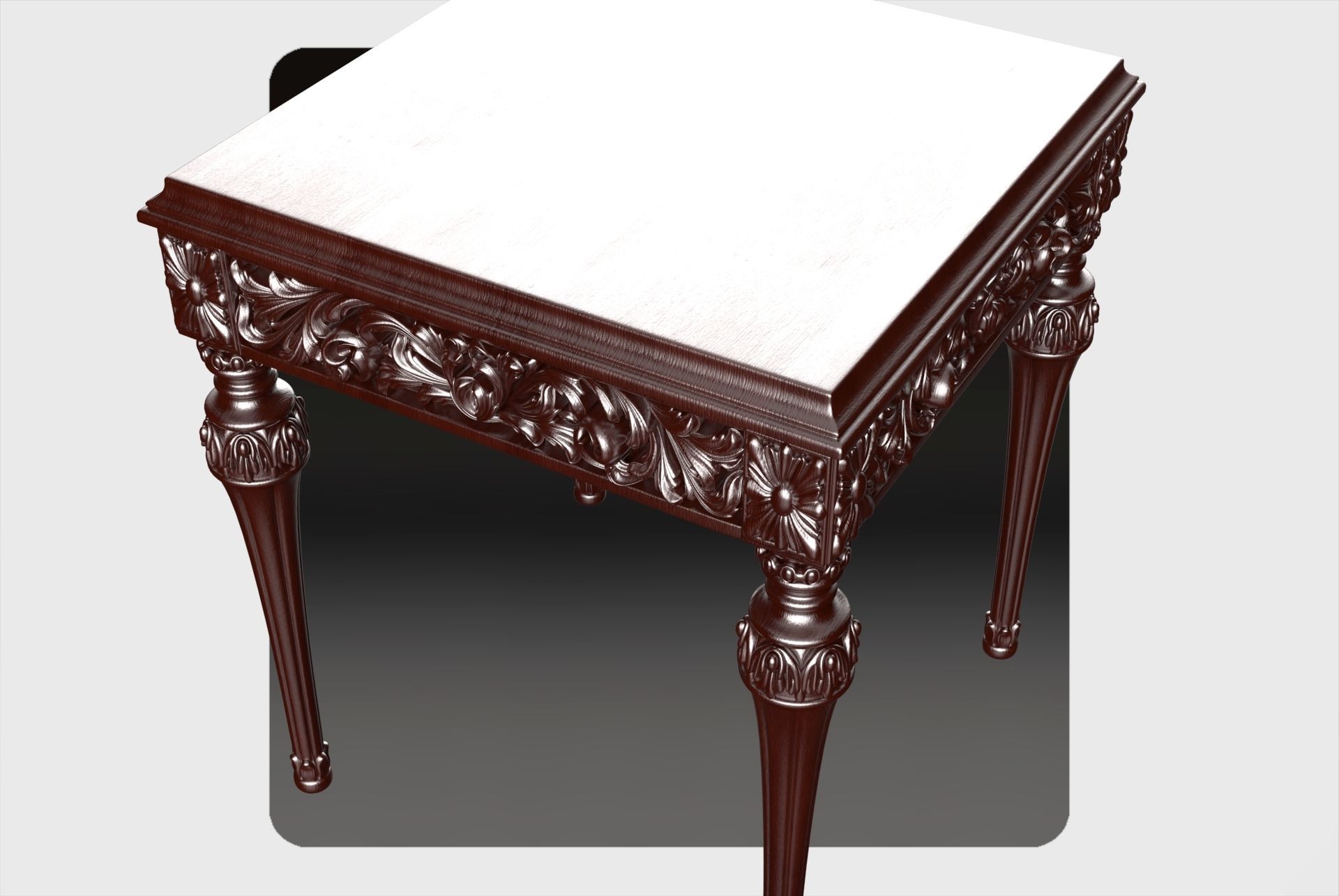 Carved coffee table for cnc 1 3D model_5