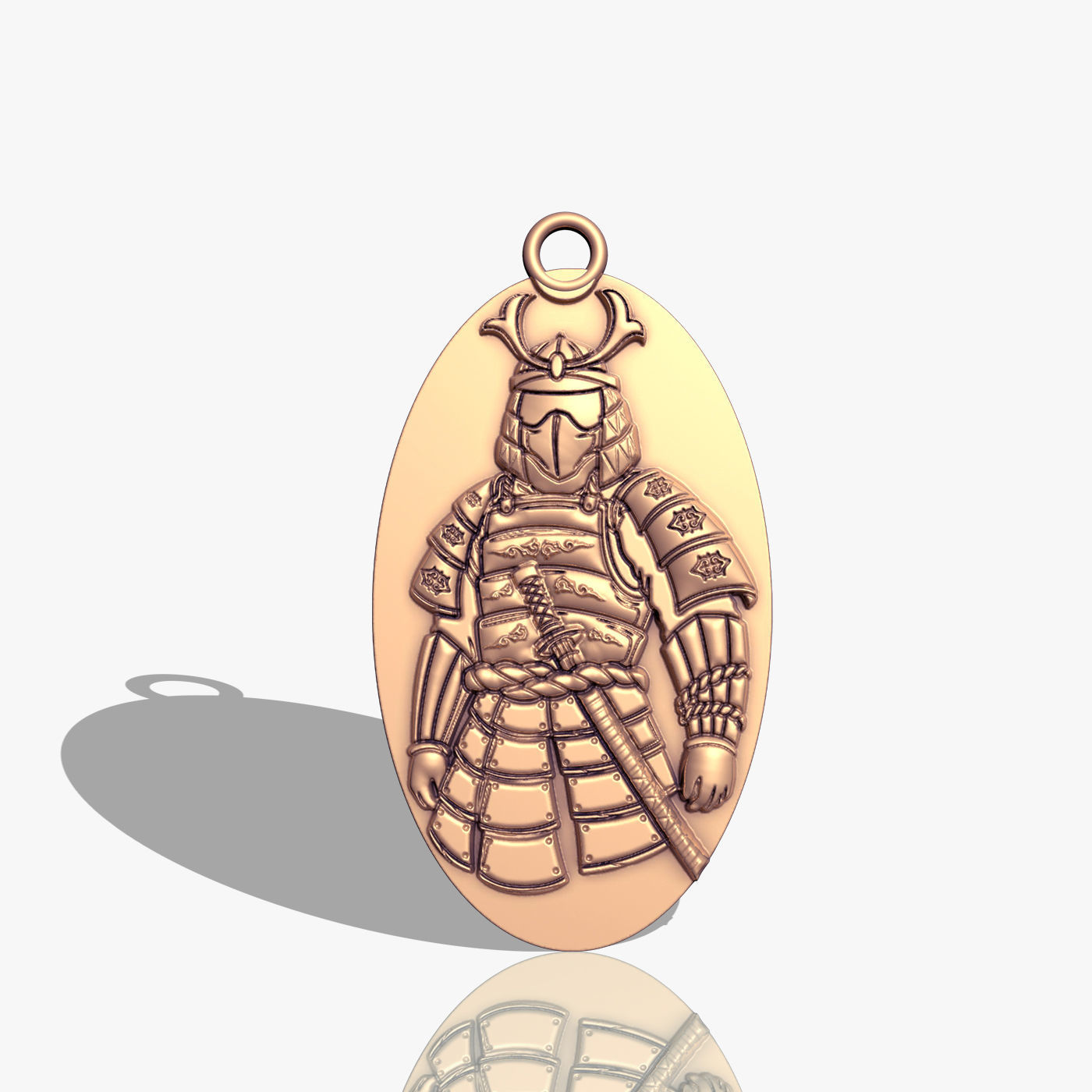Samurai pendant 3D print model_11