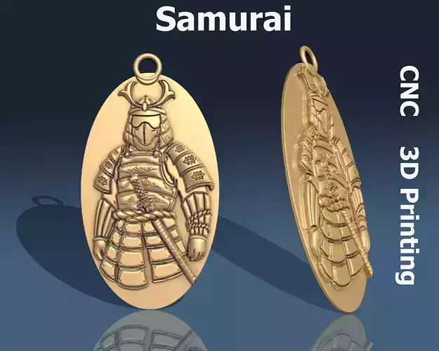 Samurai pendant 3D print model