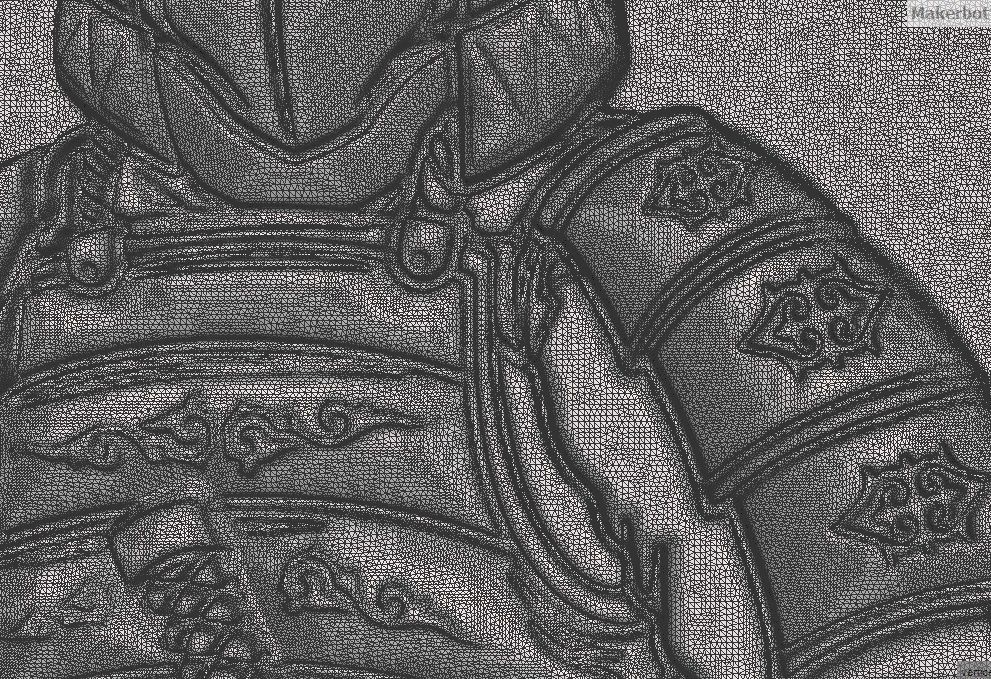 Samurai pendant 3D print model_5