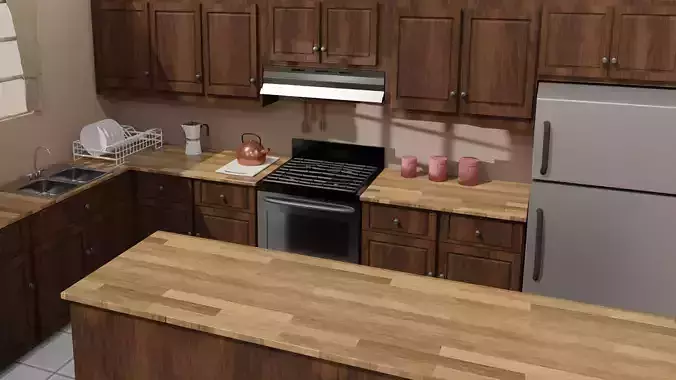 Kitchen with island