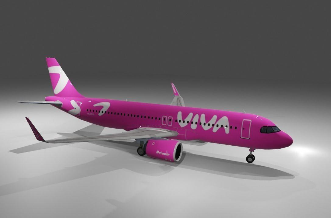 Viva air airbus a320neo  Low-poly 3D model_2