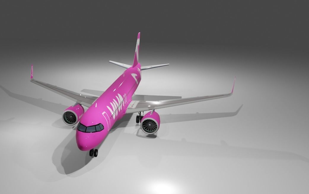 Viva air airbus a320neo  Low-poly 3D model_3