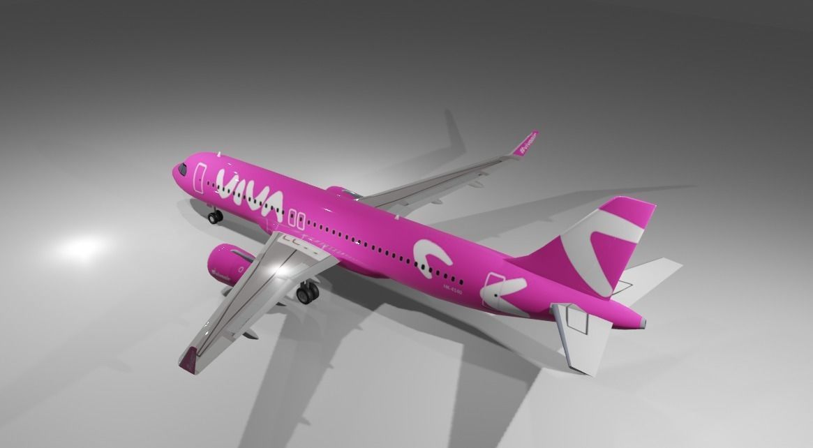 Viva air airbus a320neo  Low-poly 3D model_1