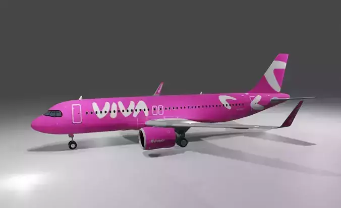 Viva air airbus a320neo  Low-poly 3D model