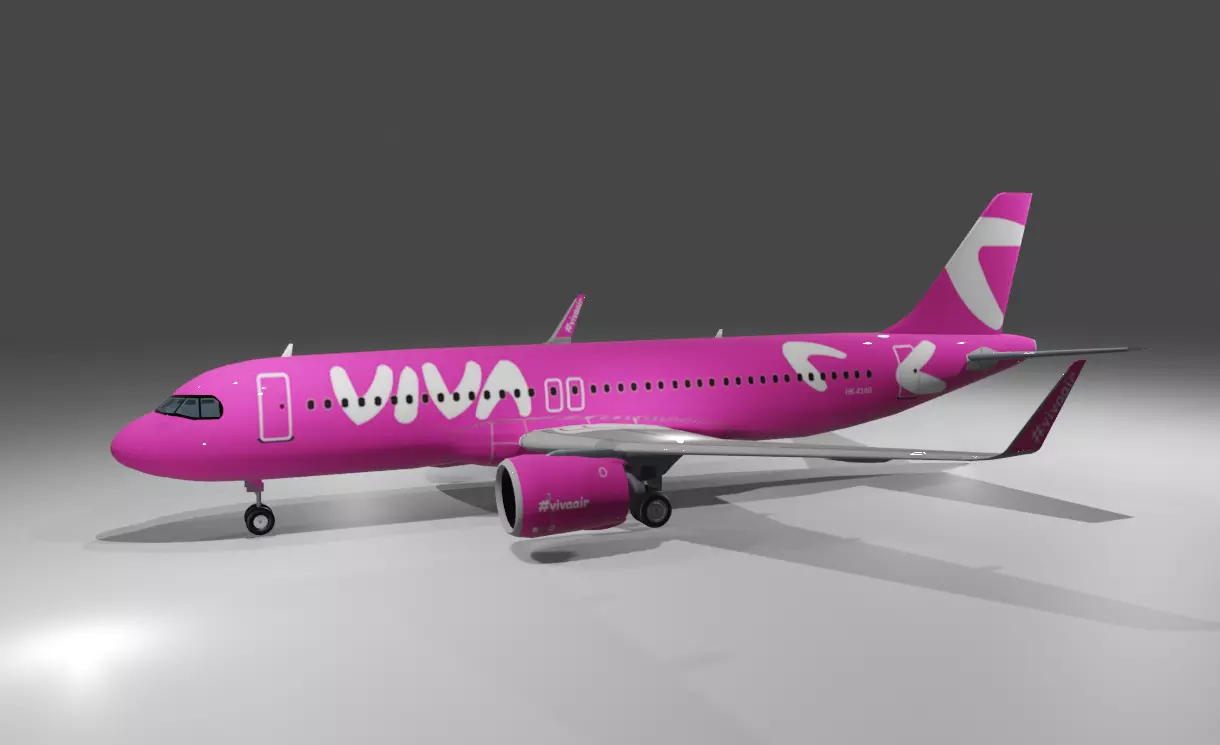 Viva air airbus a320neo  Low-poly 3D model_0