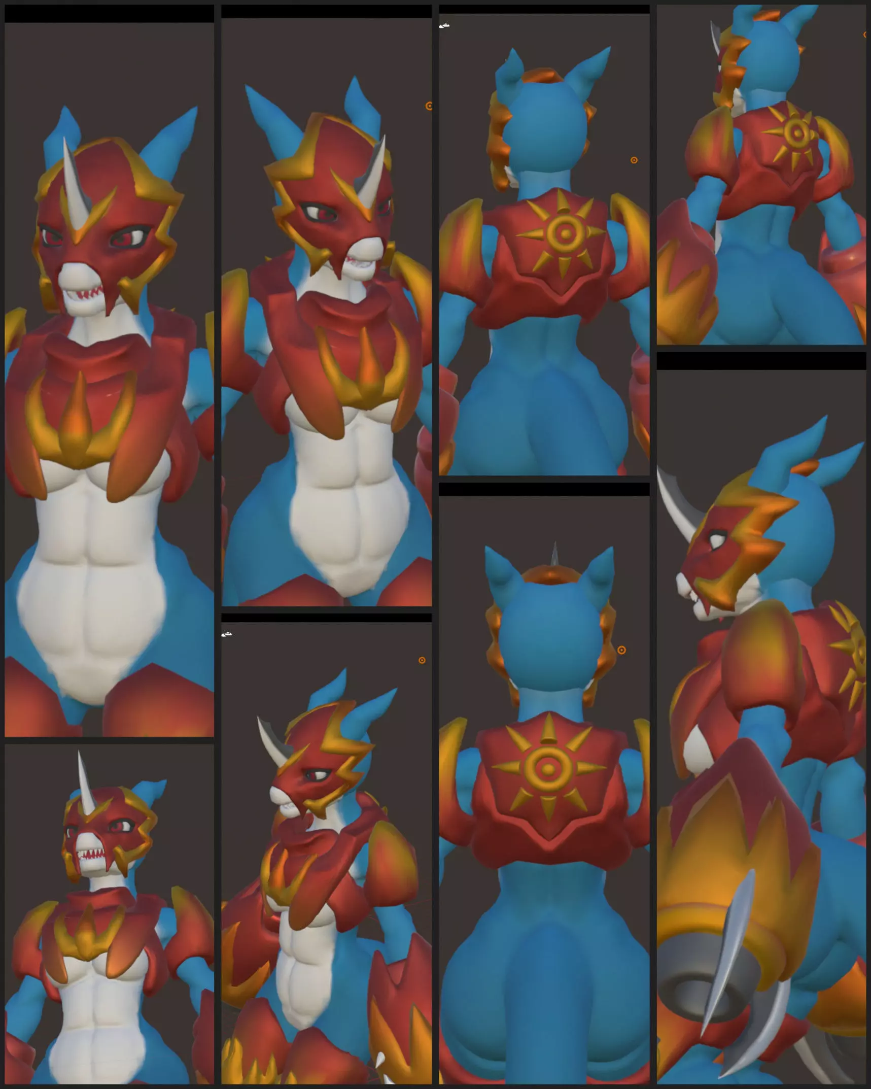 Flamedramon-c fan-Digimon 3D model_0