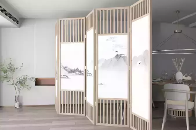 New painting ink Chinese screen