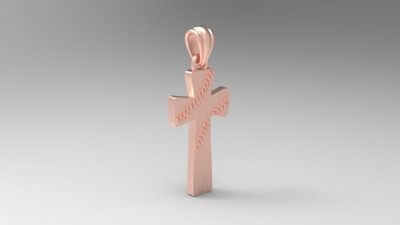 Boys Mens Baseball Cross Pendant Necklace Jewelry Sports 3D print model_7