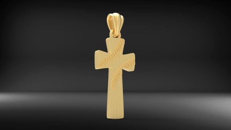 Boys Mens Baseball Cross Pendant Necklace Jewelry Sports 3D print model_6