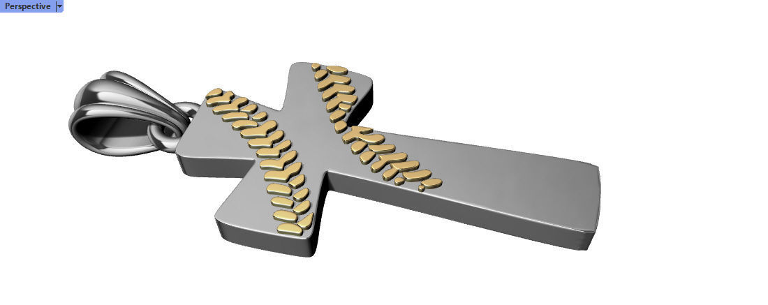 Boys Mens Baseball Cross Pendant Necklace Jewelry Sports 3D print model_5
