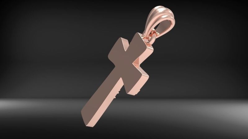 Boys Mens Baseball Cross Pendant Necklace Jewelry Sports 3D print model_12