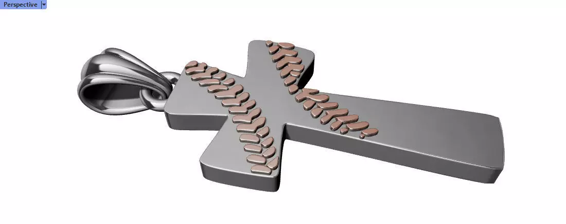 Boys Mens Baseball Cross Pendant Necklace Jewelry Sports 3D print model_0