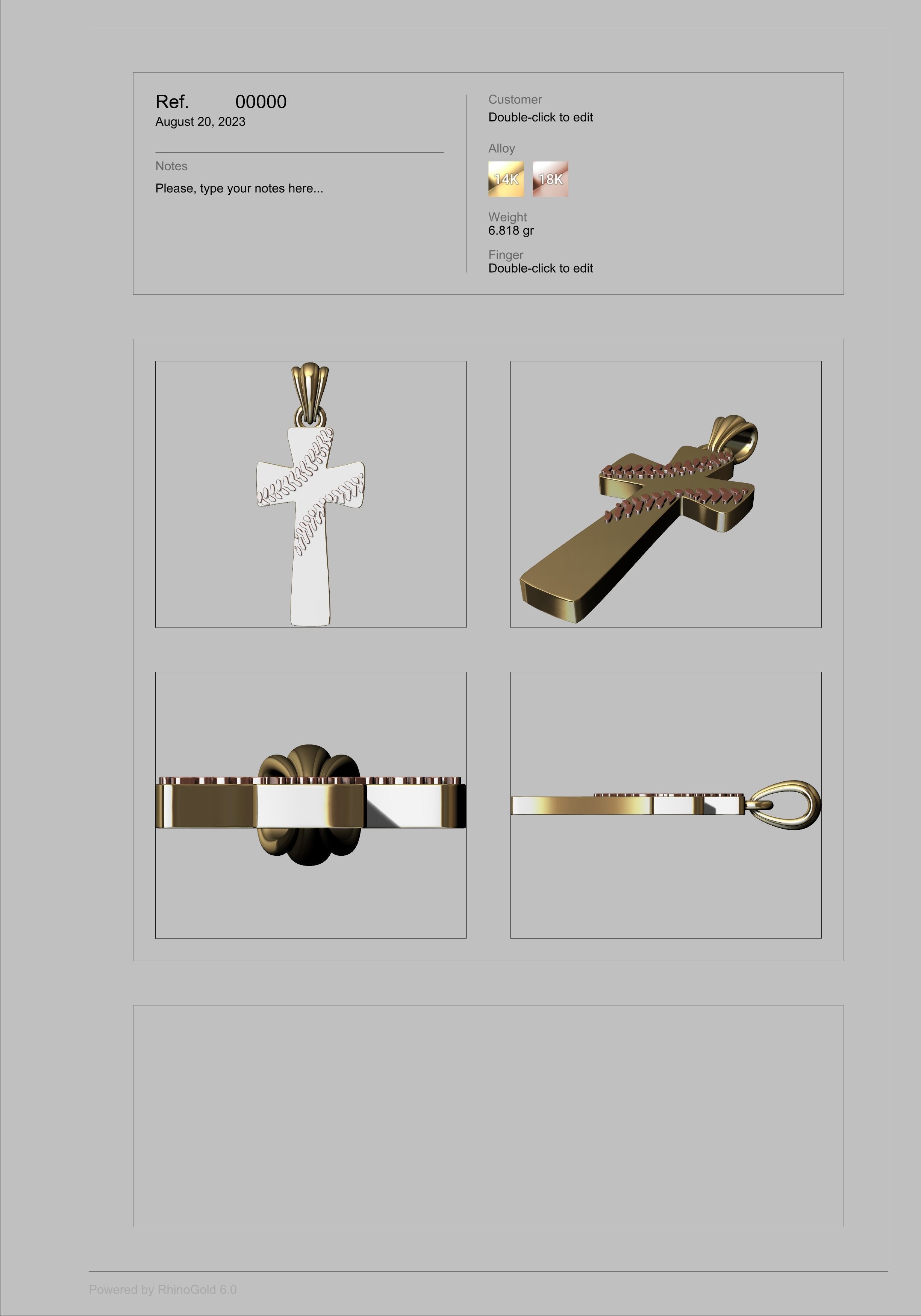 Boys Mens Baseball Cross Pendant Necklace Jewelry Sports 3D print model_1