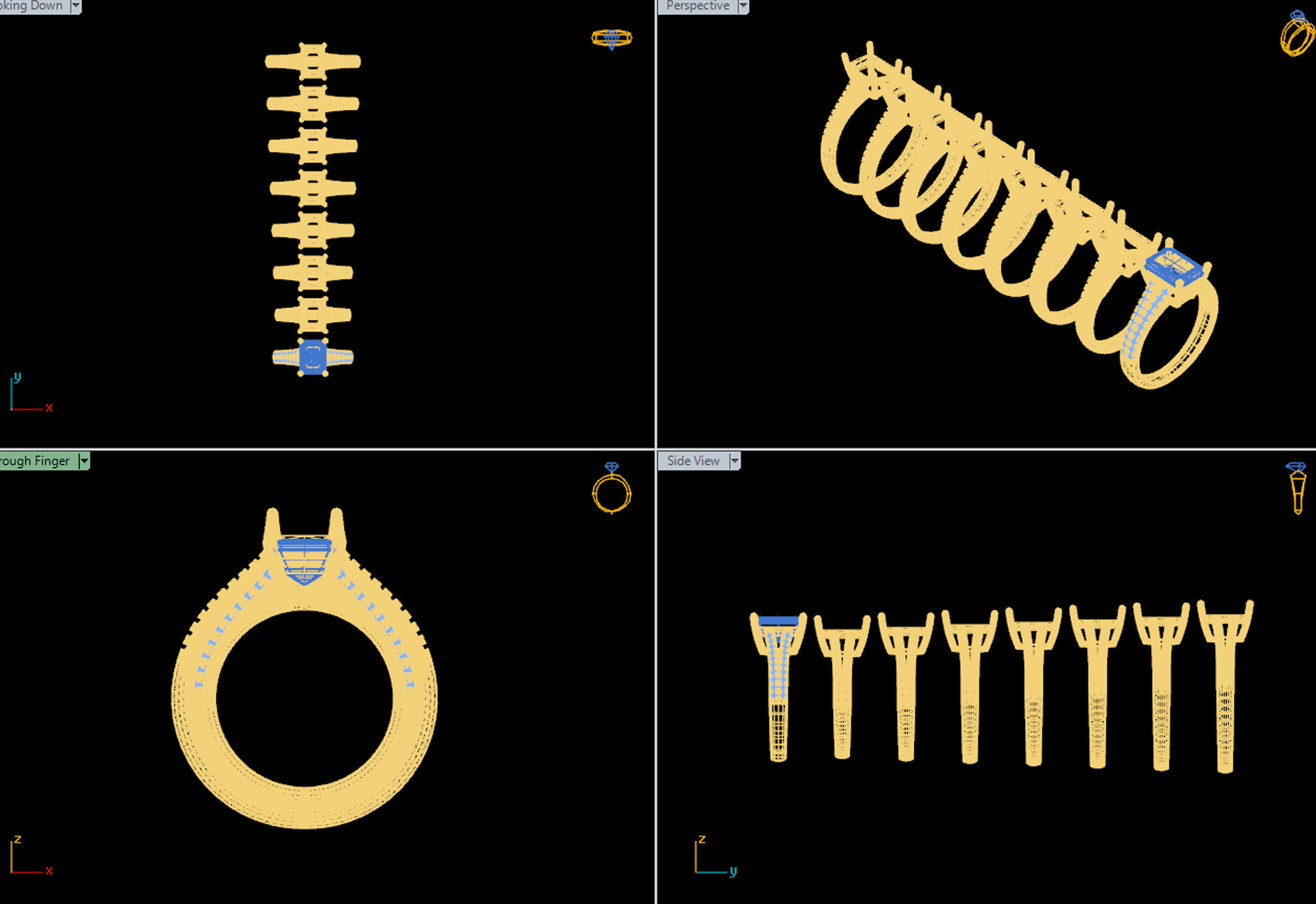 emarald engagement ring 3d model printable model 3D print model_3