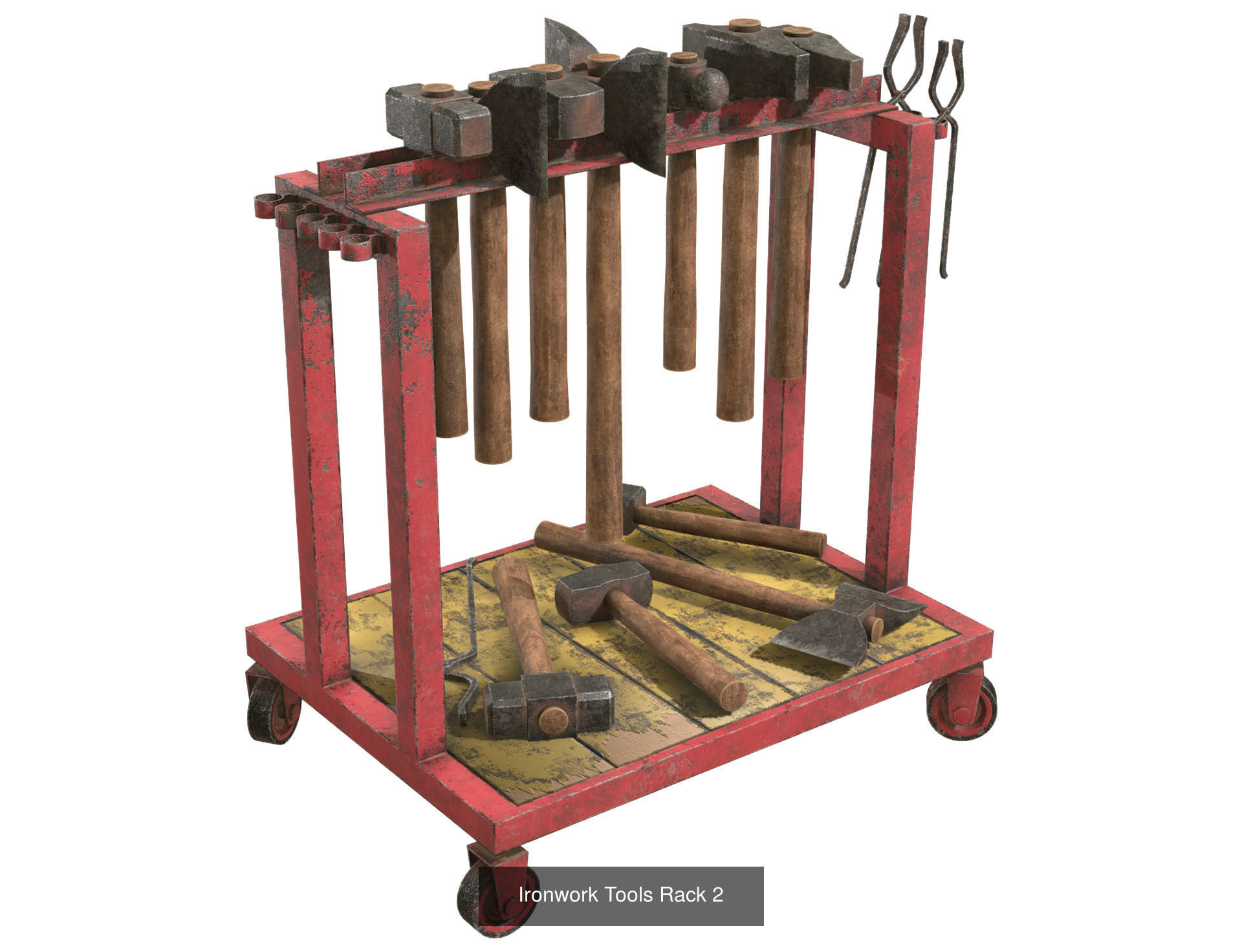 Ironwork Tools Rack Set 1 3D Model Collection_1
