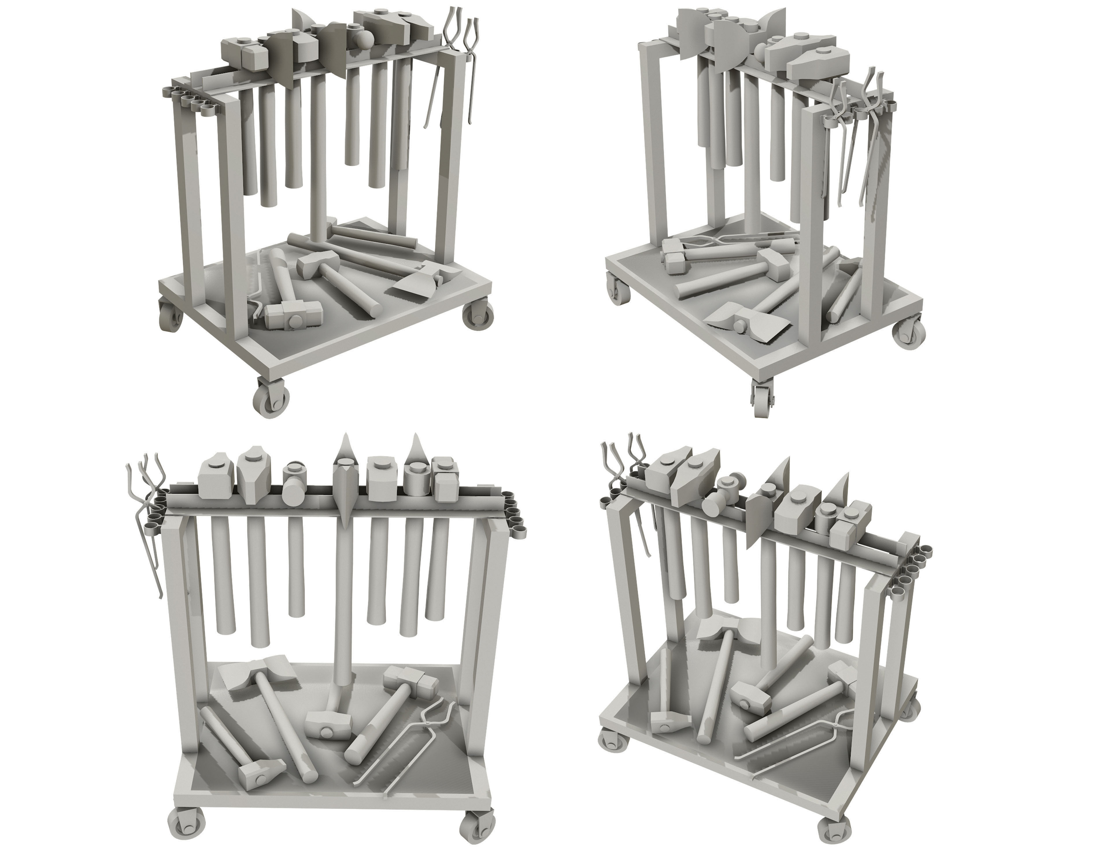 Ironwork Tools Rack Set 1 3D Model Collection_8