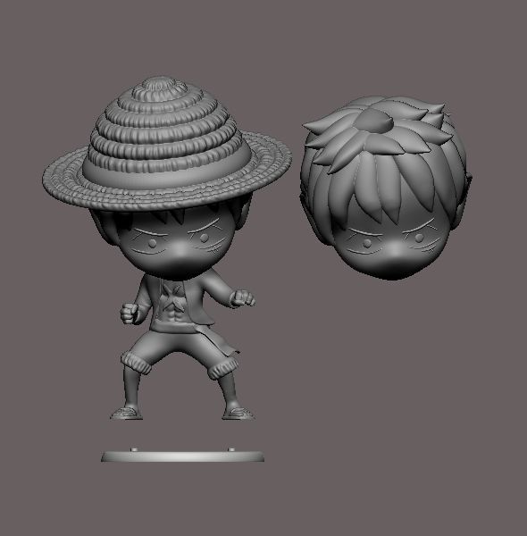 LUFFY CHIBI 3D print model_1