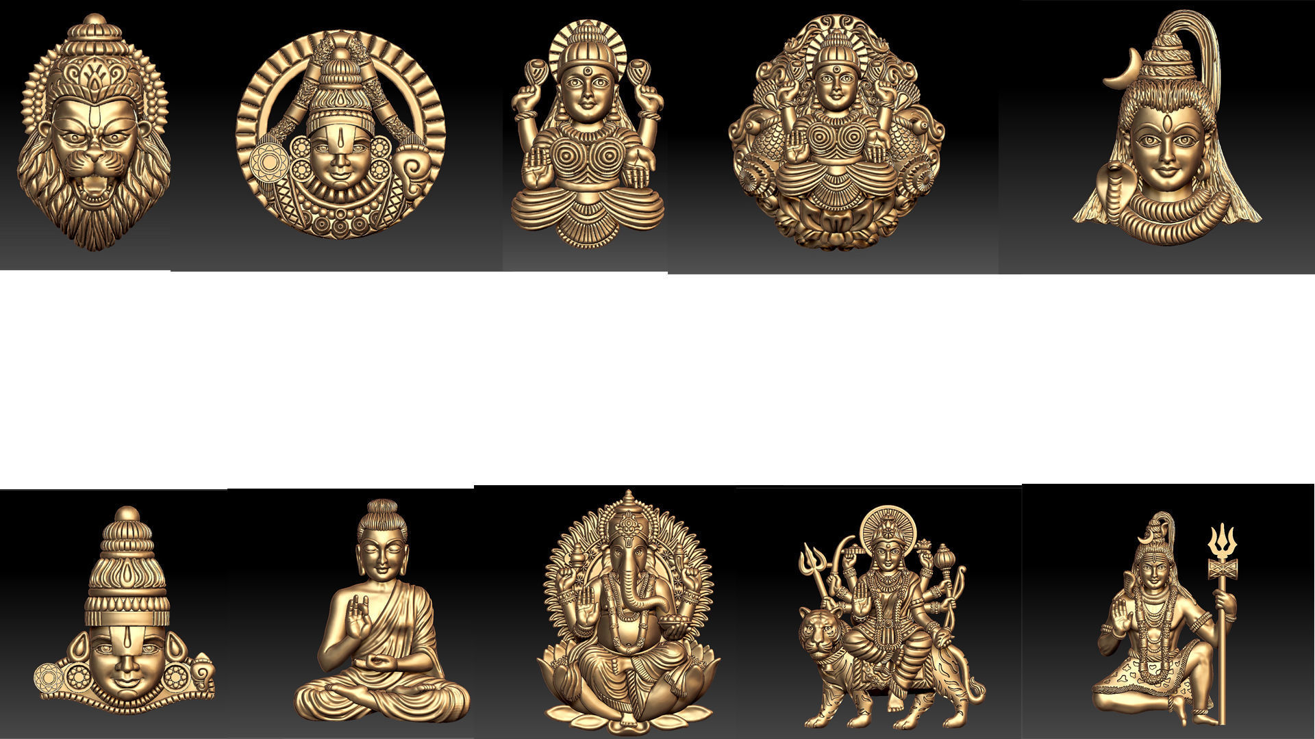 indian god pendents 3D model 3D printable | CGTrader