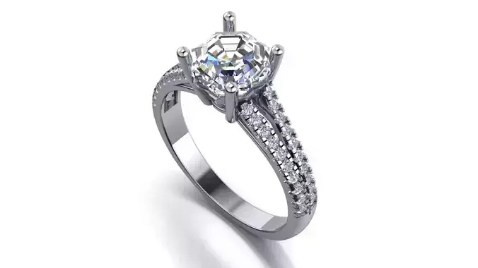 octagone engagement ring 3d model printable model