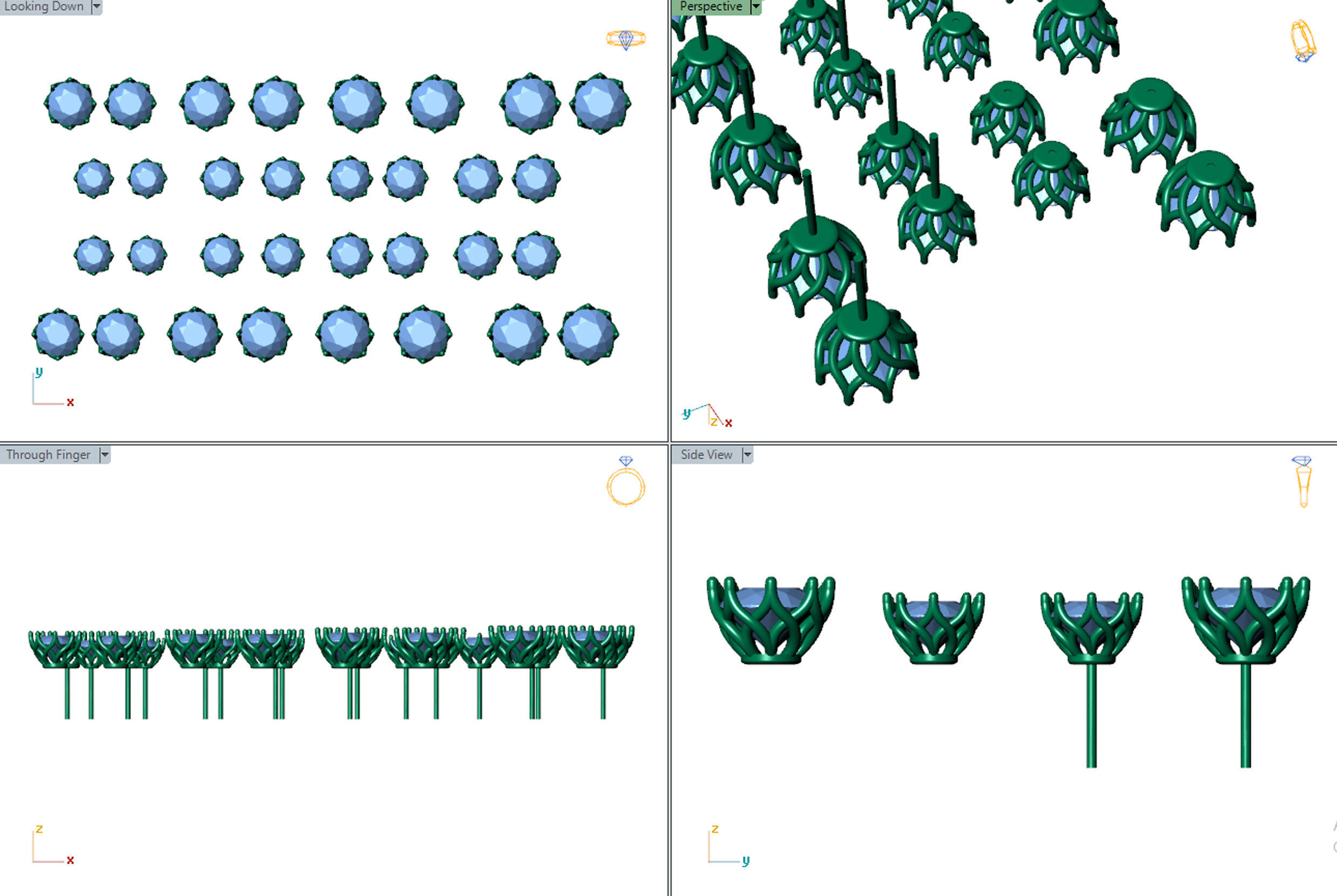 8 pair Round Stud Earrings 3D print model 3D print model_4