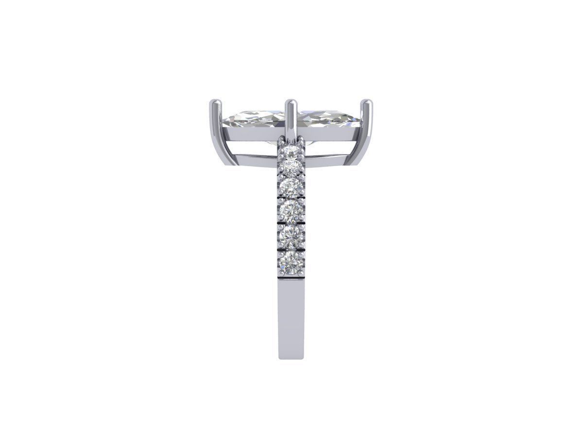 Marquise Solitaire Ring 3D print model_10