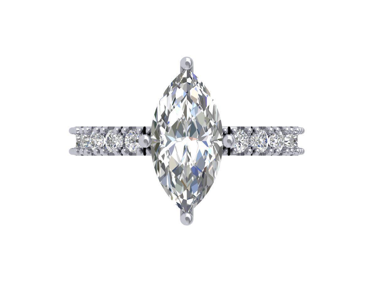 Marquise Solitaire Ring 3D print model_2