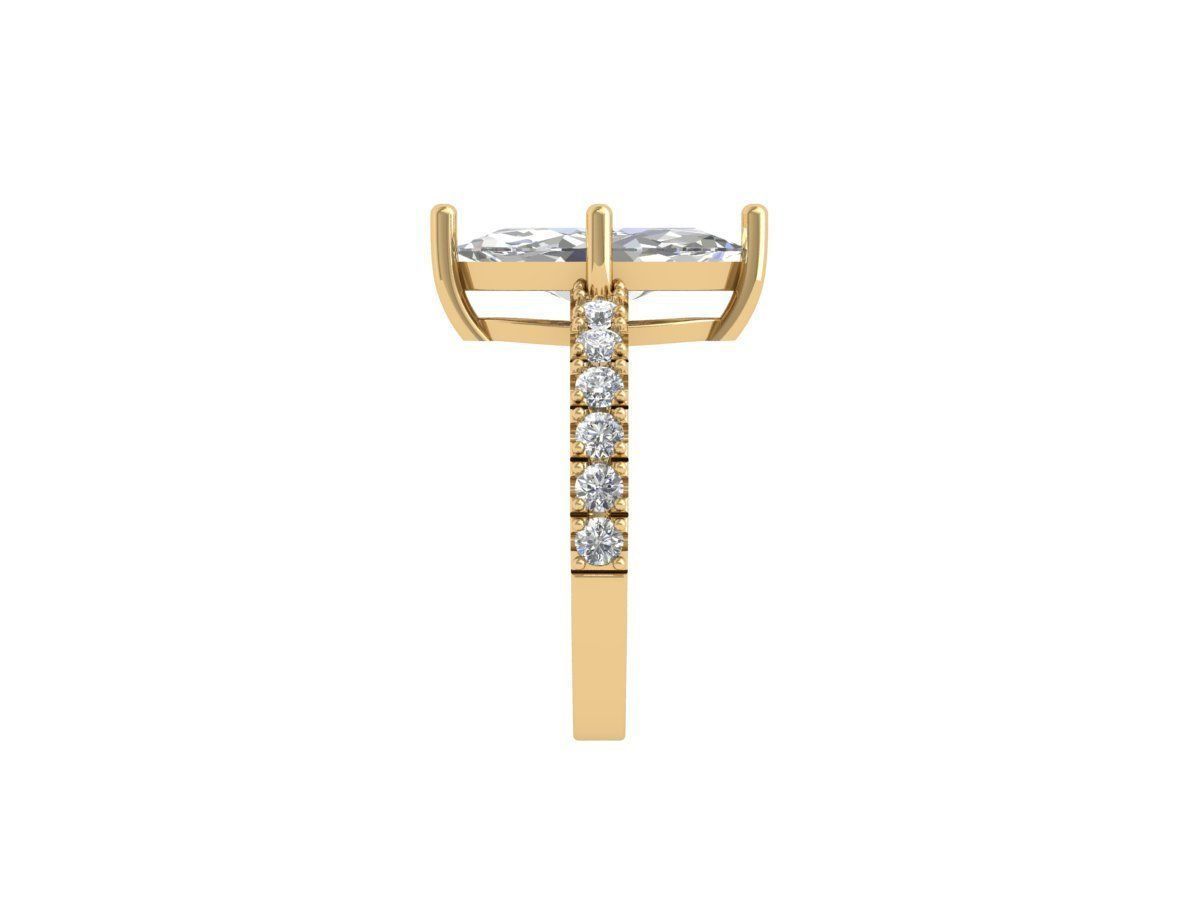 Marquise Solitaire Ring 3D print model_6