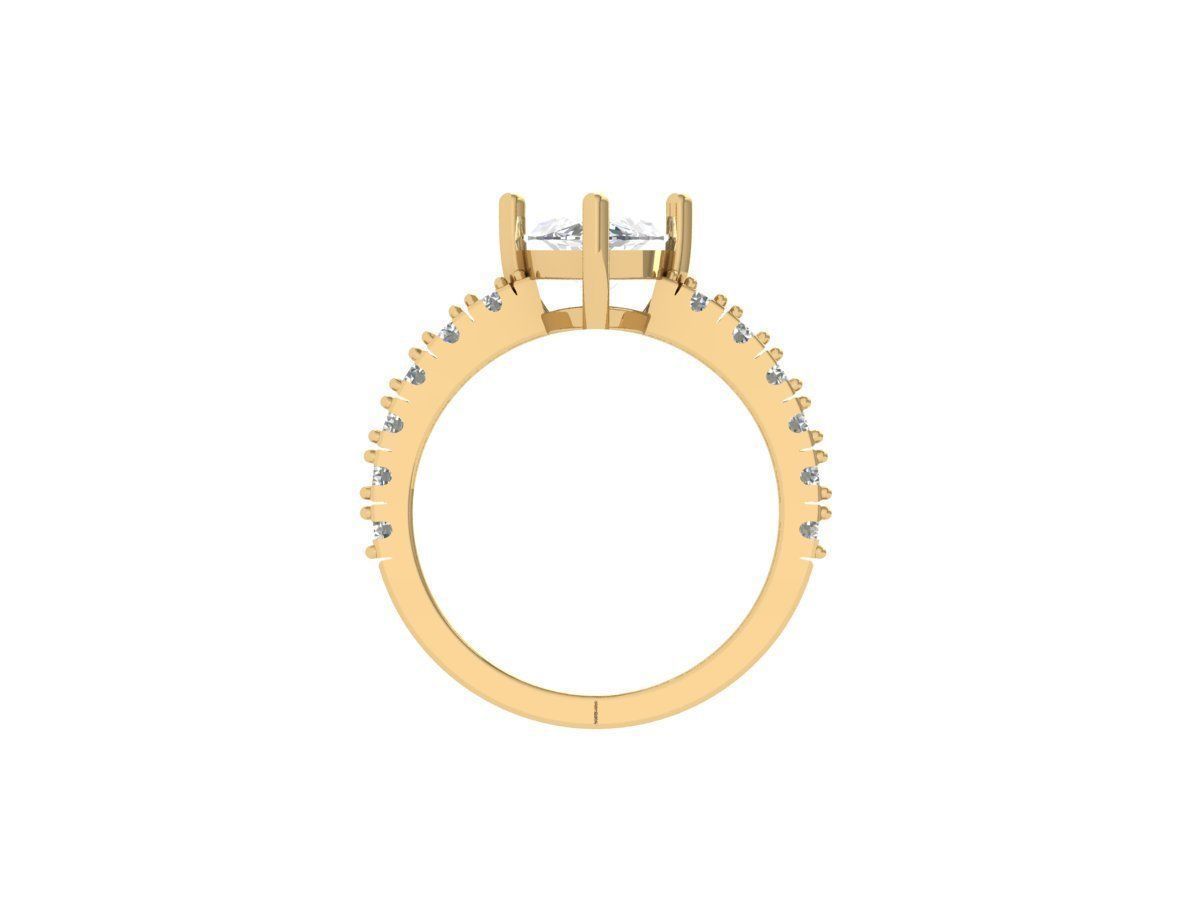 Marquise Solitaire Ring 3D print model_8