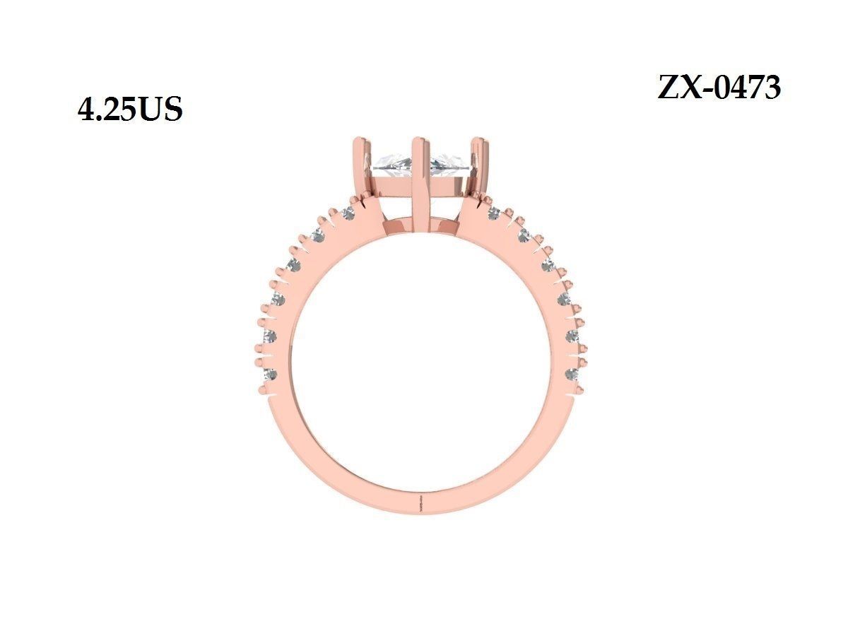 Marquise Solitaire Ring 3D print model_11
