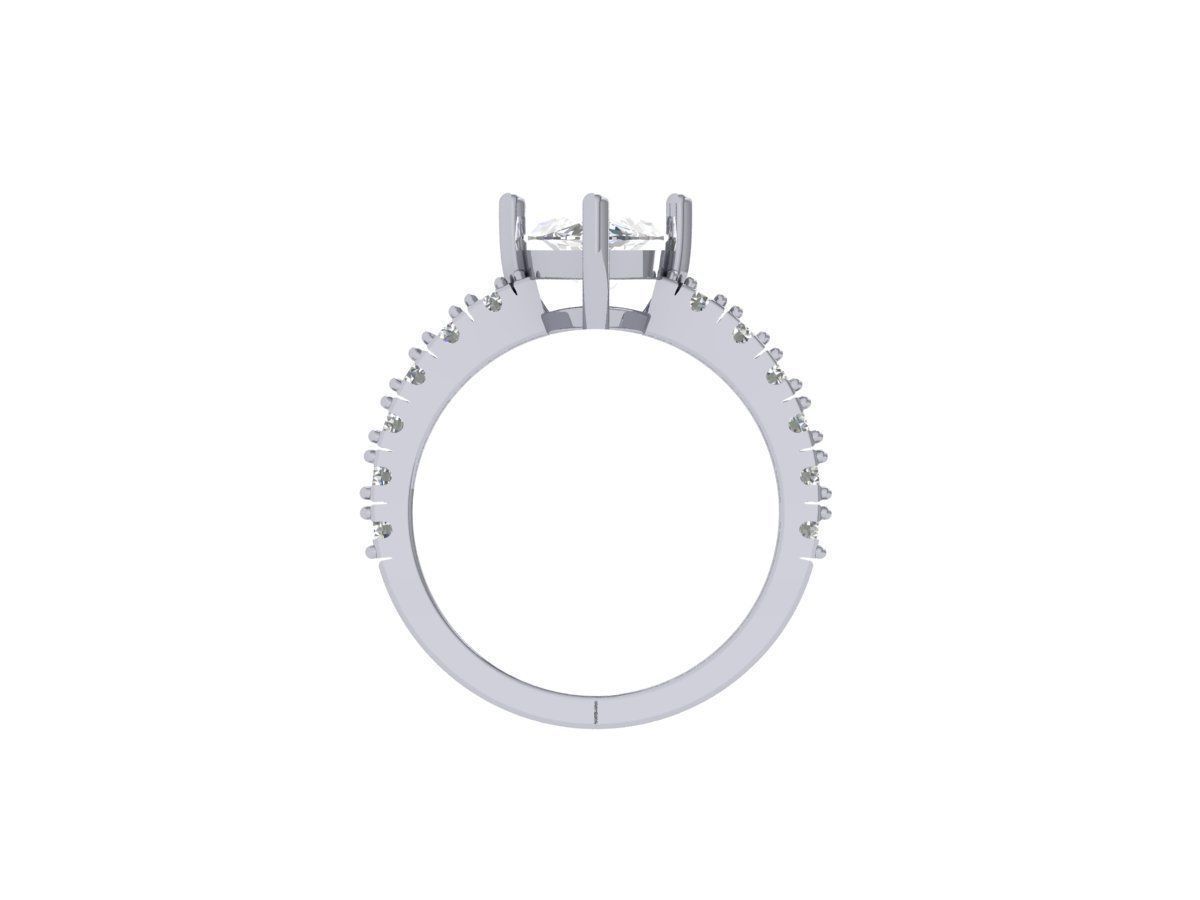 Marquise Solitaire Ring 3D print model_7