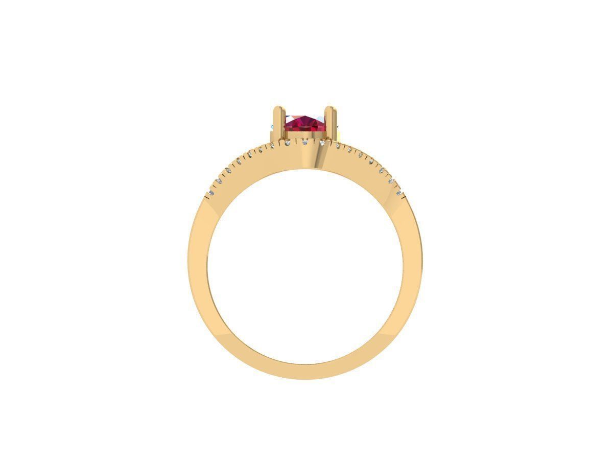 Ruby Oval Solitaire Ring 3D print model_10
