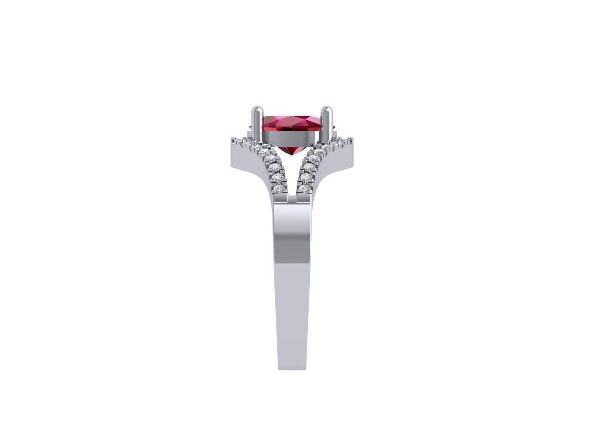 Ruby Oval Solitaire Ring 3D print model_8