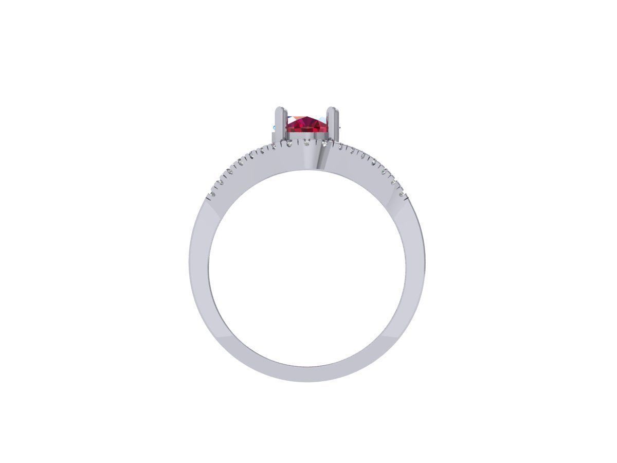 Ruby Oval Solitaire Ring 3D print model_9