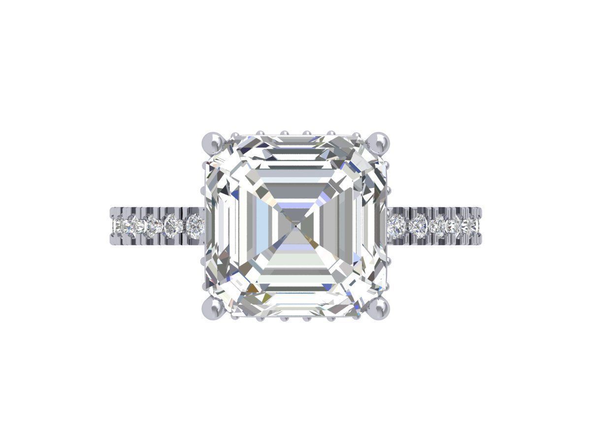 Princess Solitaire Ring 3D print model_3