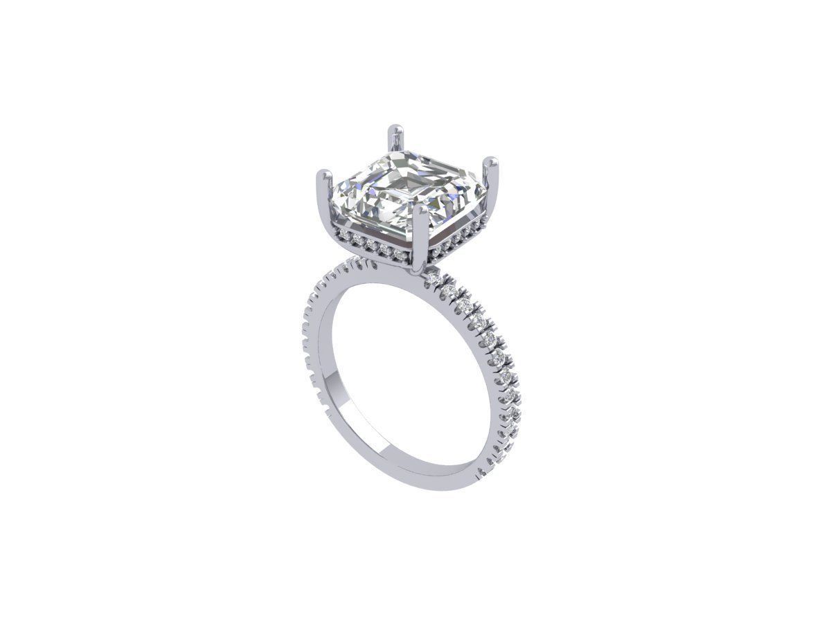 Princess Solitaire Ring 3D print model_5