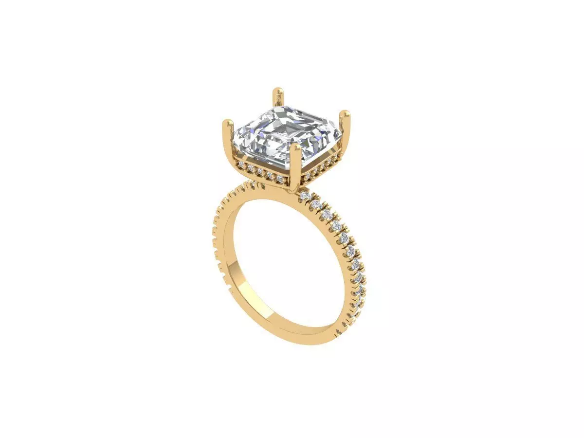 Princess Solitaire Ring 3D print model_0