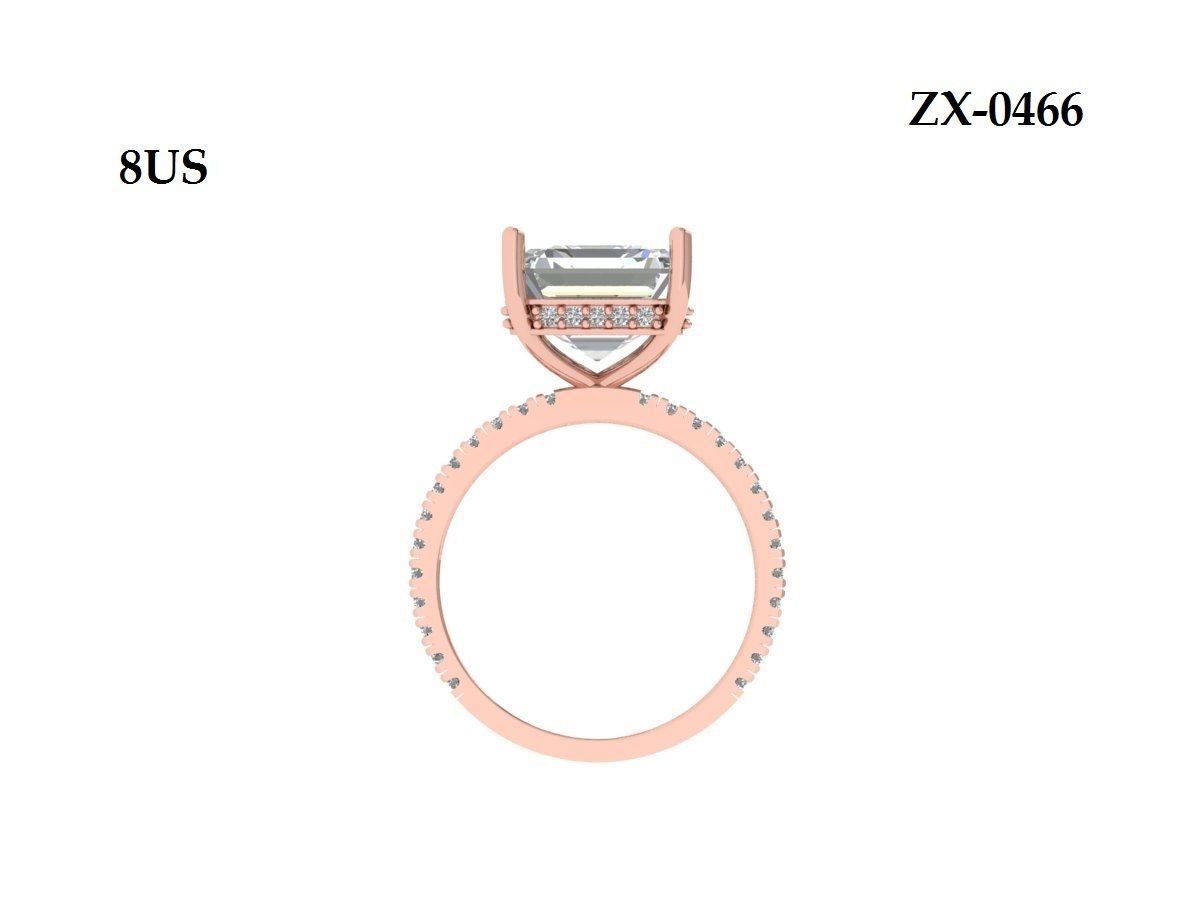 Princess Solitaire Ring 3D print model_11