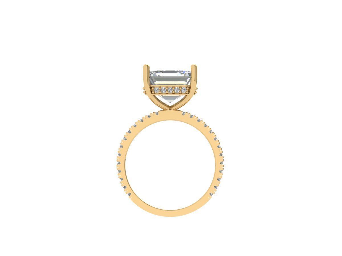 Princess Solitaire Ring 3D print model_10