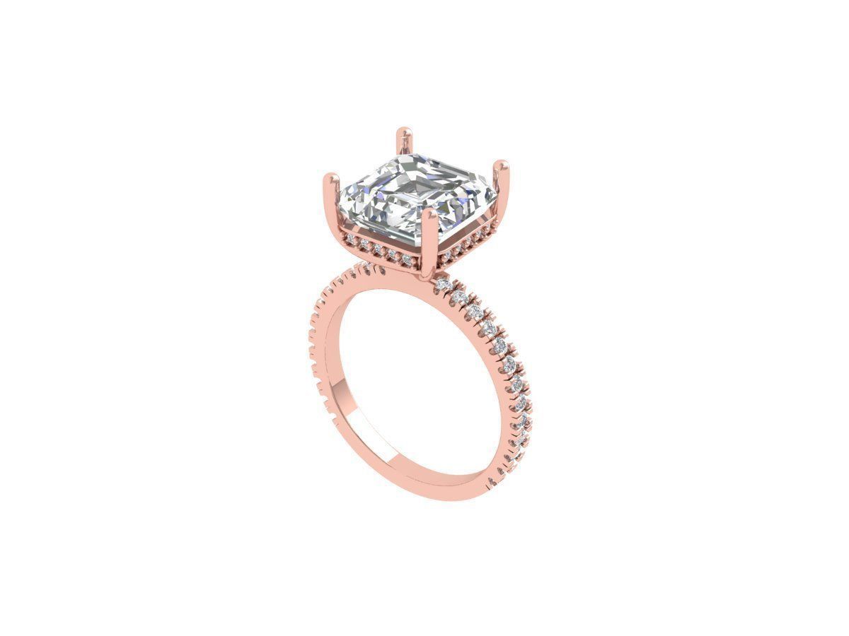 Princess Solitaire Ring 3D print model_4