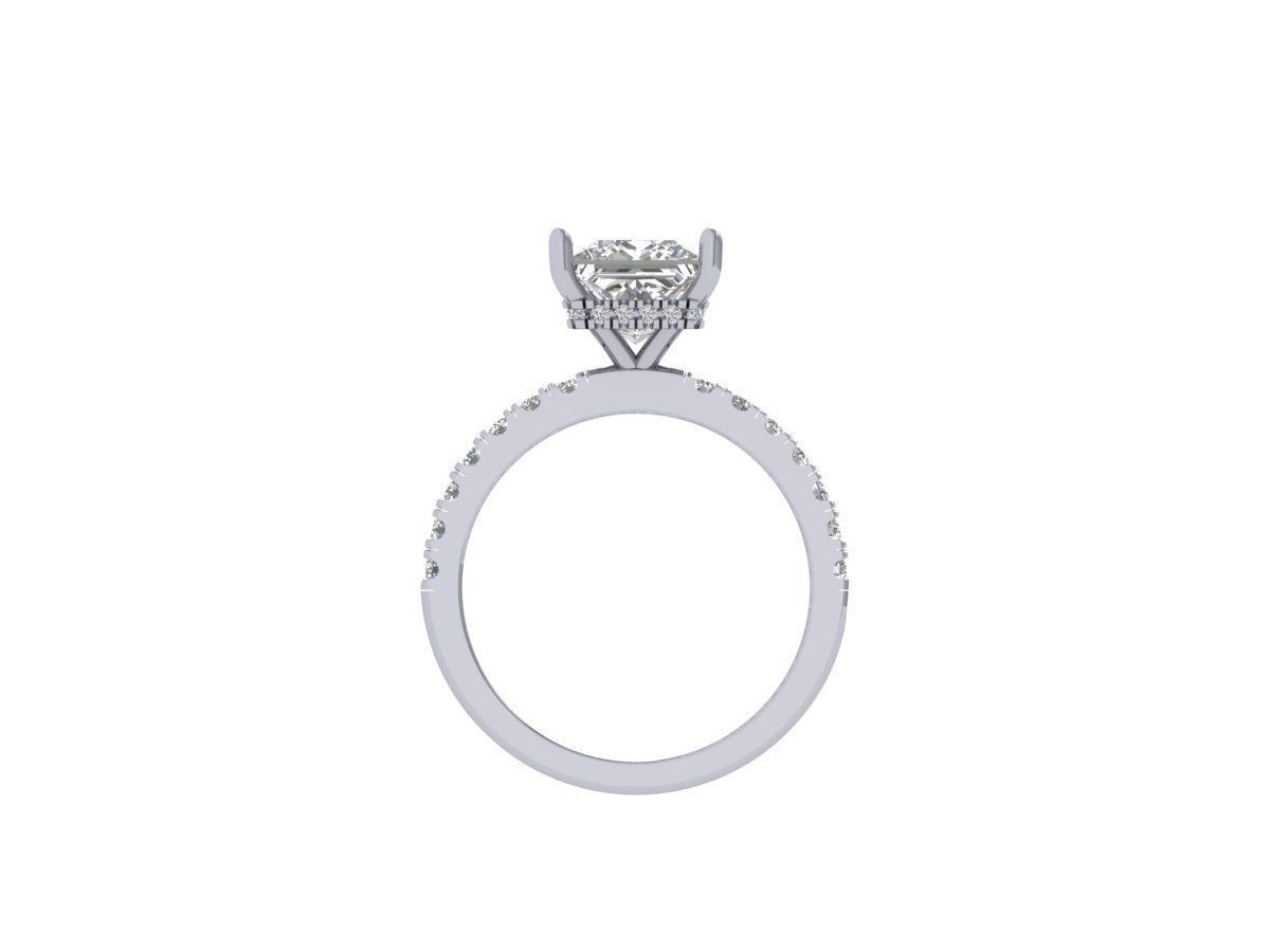 Princess Solitaire Ring 3D print model_7