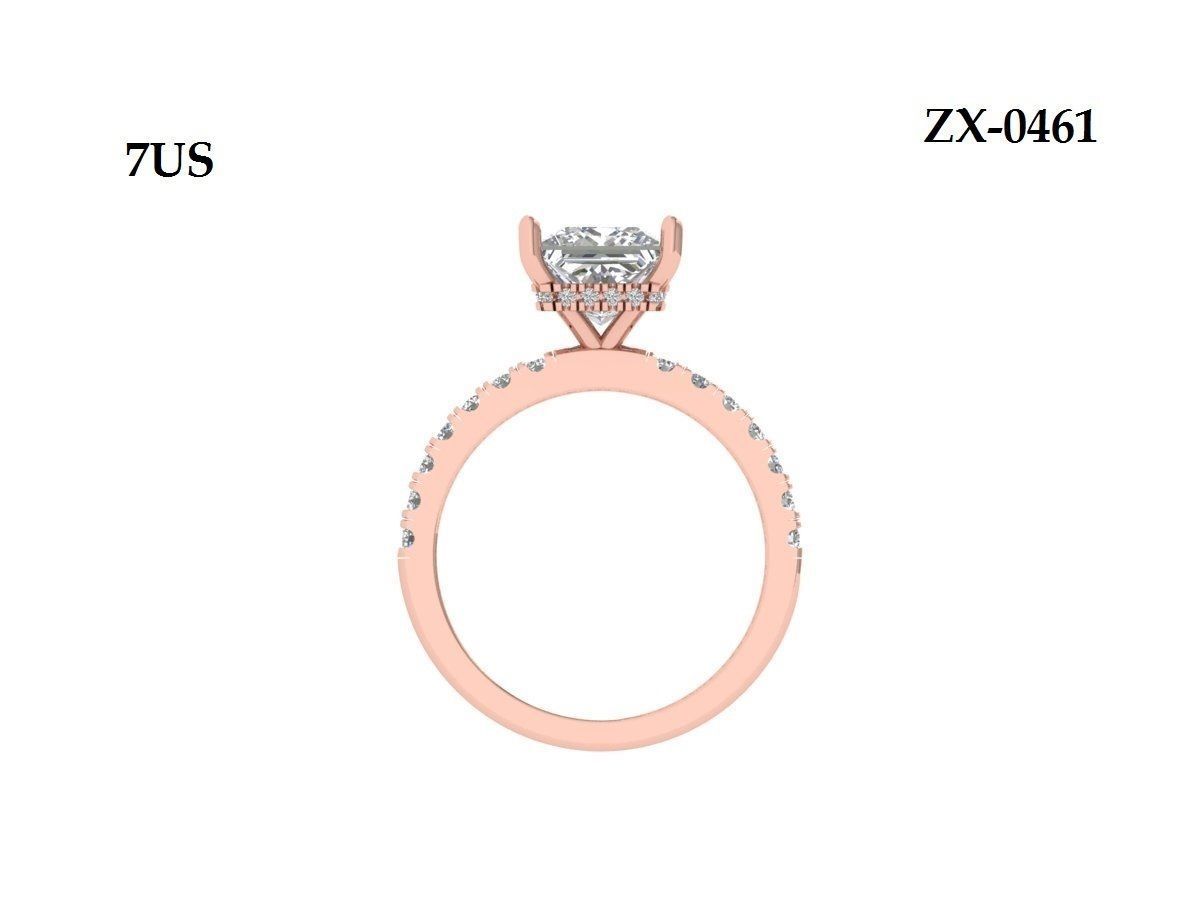 Princess Solitaire Ring 3D print model_11